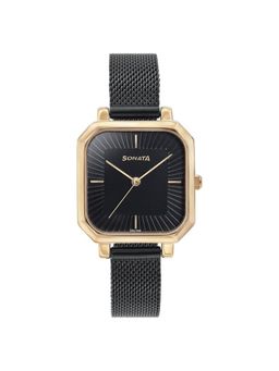 Sonata - Women Modern Essentials - P1 Black Dial Stainless Steel Watch - 87072KM01 (M)