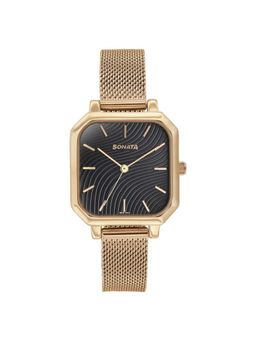 Sonata - Women Modern Essentials - P1 Black Dial Stainless Steel Watch - 87072WM03 (M)