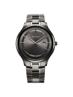 Titan - Men Clsq Slim Plating Upgrade 2 Grey Dial Stainless Steel Watch - 90142QM06 (M)