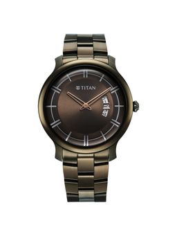 Titan - Men Classic Distincta Olive Dial Stainless Steel Watch - 90170QM03 (M)