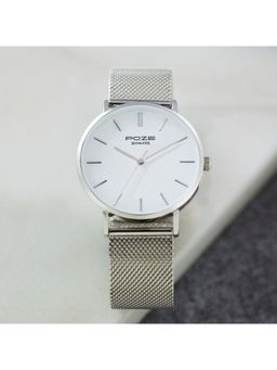 Sonata - Men Poze 3.0 White Dial Stainless Steel Watch - SP70034SM02W (M)