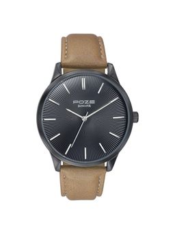 Sonata - Men Poze 3.0 Black Dial Leather Watch - SP70046NL01W (M)