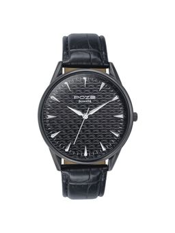 Sonata - Men Poze 3.0 Black Dial Leather Watch - SP70047NL01W (M)