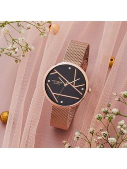 Sonata - Women Poze 3.0 Black Dial Stainless Steel Watch - SP80088WM01 (M)