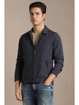 Louis Philippe - Men Casual Navy Solid Jacket