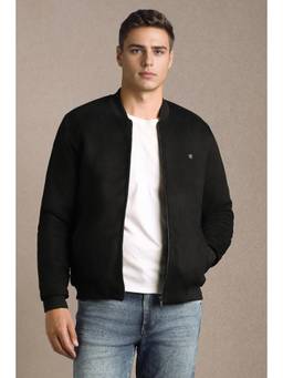 Louis Philippe - Men Casual Black Solid Jacket