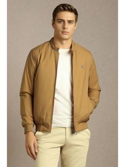 Louis Philippe - Men Casual Beige Solid Jacket