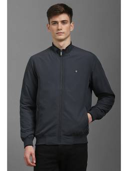 Louis Philippe - Men Casual Medium Grey Solid Jacket