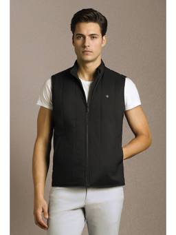 Louis Philippe - Men Casual Black Solid Jacket