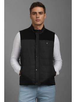 Louis Philippe - Men Casual Charcoal Solid Jacket