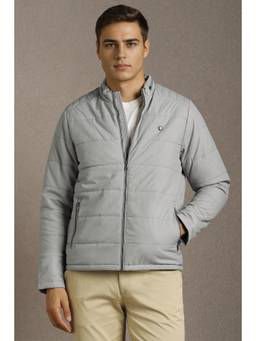Louis Philippe - Men Casual Light Grey Solid Jacket