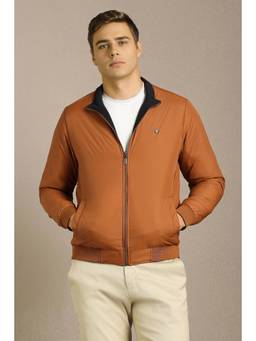 Louis Philippe - Men Casual Rust Solid Reversable Jacket
