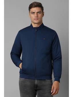 Louis Philippe - Men Casual Blue Solid Reversable Jacket