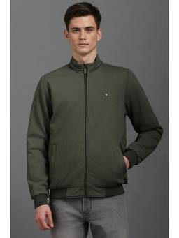 Louis Philippe - Men Casual Olive Solid Reversable Jacket