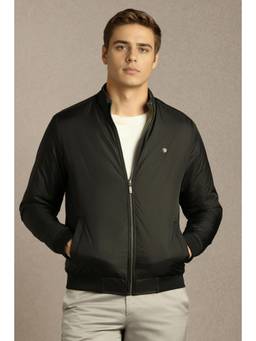 Louis Philippe - Men Casual Black Solid Reversable Jacket