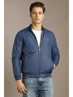 Louis Philippe - Men Casual Blue Solid Reversable Jacket