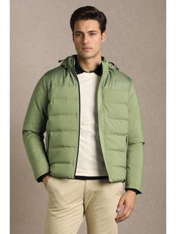 Louis Philippe - Men Casual Light Green Solid Hoodie Jacket