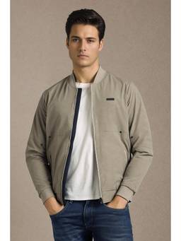 Louis Philippe - Men Casual Light Grey Solid Jacket