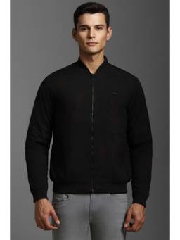 Louis Philippe - Men Casual Black Solid Jacket