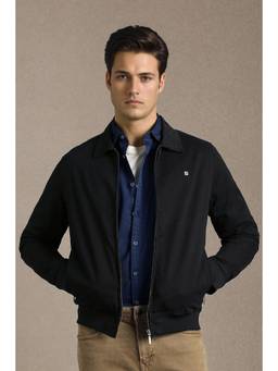 Louis Philippe - Men Casual Black Solid Jacket