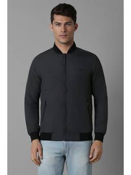 Louis Philippe - Men Casual Charcoal Solid Jacket