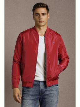 Louis Philippe - Men Casual Red Solid Jacket