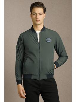 Louis Philippe - Men Casual Olive Solid Jacket