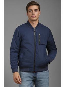 Louis Philippe - Men Casual Navy Reversable Solid Jacket