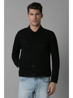 Louis Philippe - Men Casual Black Solid Jacket