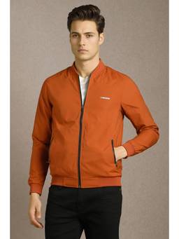 Louis Philippe - Men Casual Orange Solid Jacket