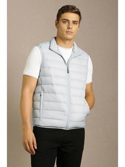 Louis Philippe - Men Casual Light Blue Solid Jacket