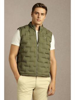 Louis Philippe - Men Casual Olive Solid Jacket