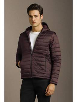 Louis Philippe - Men Casual Chocolate Solid Hoodie Jacket