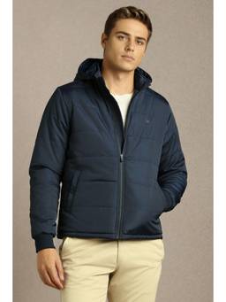 Louis Philippe - Men Casual Navy Solid Jacket