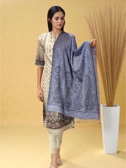 La Vastraa - Women Grey Viscose Jacquard Stole