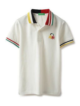 United Colors of Benetton - Regular Fit Polo Neck Solid T-Shirt