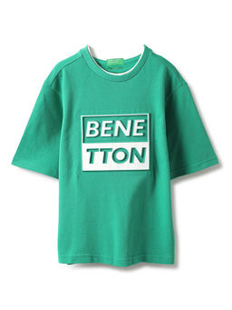 United Colors of Benetton - Typography Round Neck Embossed T-Shirt
