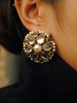 BeAbhika - Kundan Flower Stud Earrings