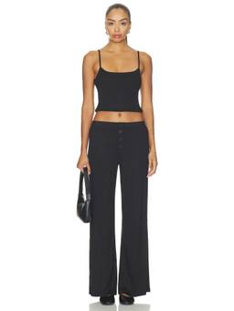 ALL THE WAYS - Madilyn Women's Knit Sleeveless Pant Set Black