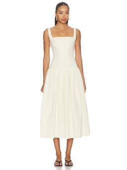 ALL THE WAYS - Cypress Women's Sleeveless Square Neck Flared Midi Dress Off White