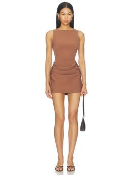 ALL THE WAYS - X Blake Evin Women's Ruched Bodycon Mini Dress Brown