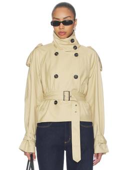 ALL THE WAYS - Racine Women's Belted Double-Breasted Trench Jacket Beige