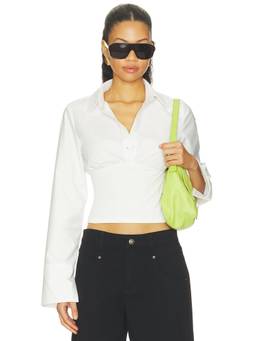ALL THE WAYS - Amika Women's Fitted Button-Up Blouse White