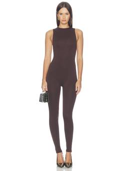 AFRM - Kiki Women's Sleeveless Stretch Jersey Bodycon Jumpsuit Brown