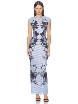 AFRM - Mylo Women's Floral Printed Cap Sleeve Maxi Dress Blue