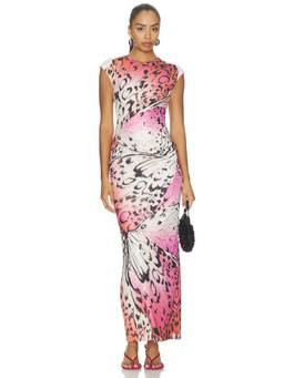 AFRM - Mylo Women's Printed Cap Sleeve Tapered Waist Maxi Dress Multi-Color