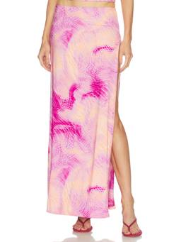 AFRM - Tempest Women's Printed High-Waist Maxi Skirt Pink