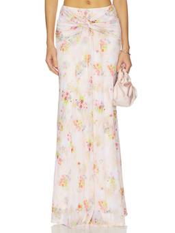 AFRM - Mesh Jersey Women's Ruched Maxi Skirt Multi-Color
