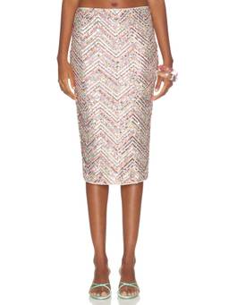 AFRM - Audino Women's Sequin Embellished Midi Skirt Multi-Color