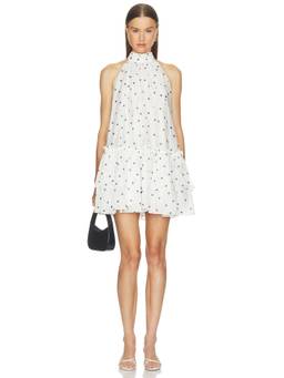 Aje - Amily Women's Polka Dot Halter Neck Mini Dress White